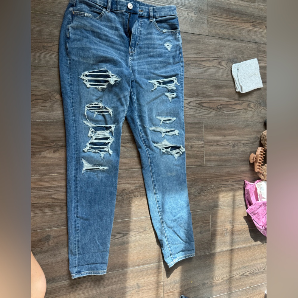 American Eagle Outfitters Blue Skinny Distressed Jeans